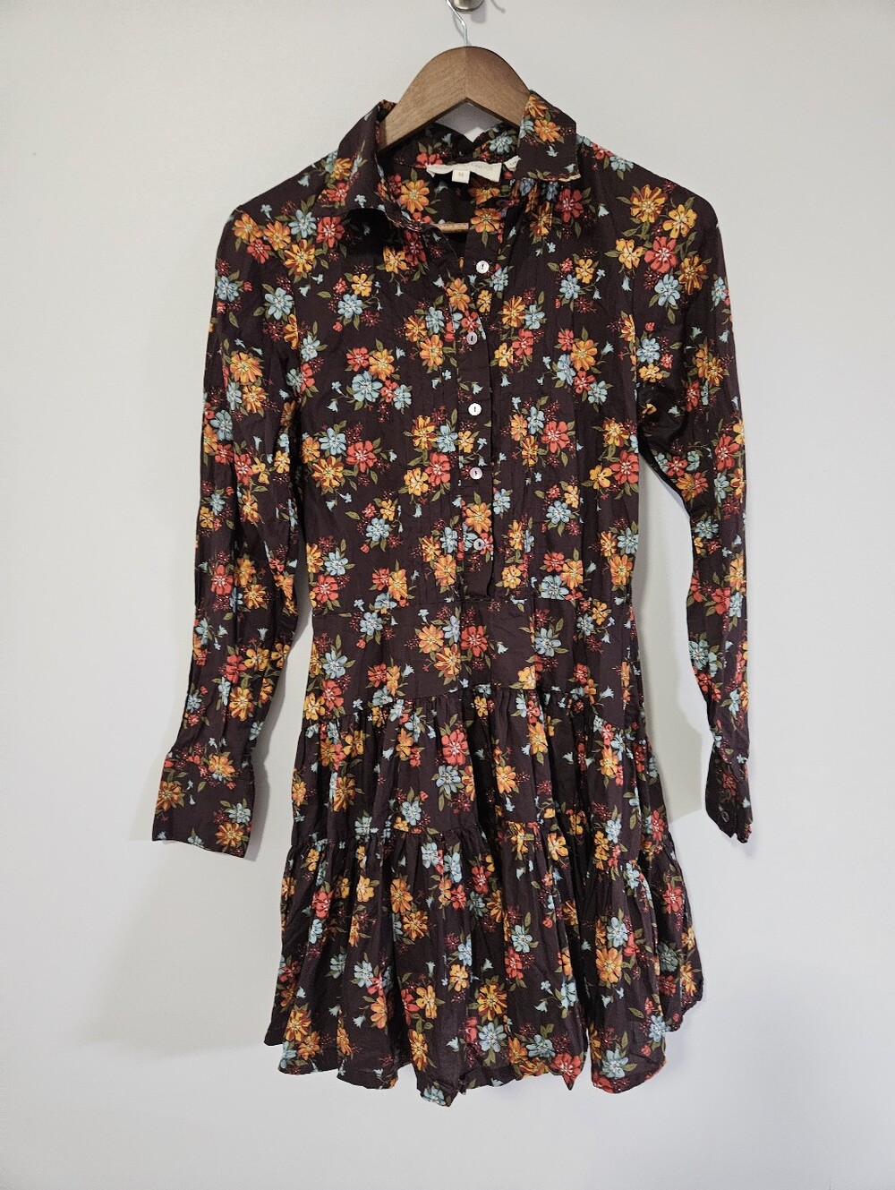 Love The Label Kay Mini Dress Floral Long Sleeve Liberty Fabric Size Medium
